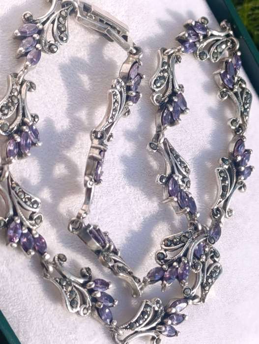 Rare Vintage Sterling Amethyst Necklace