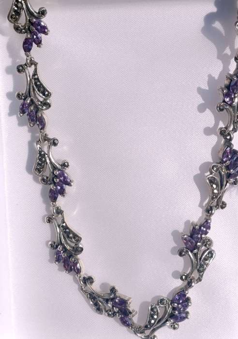 Rare Vintage Sterling Amethyst Necklace