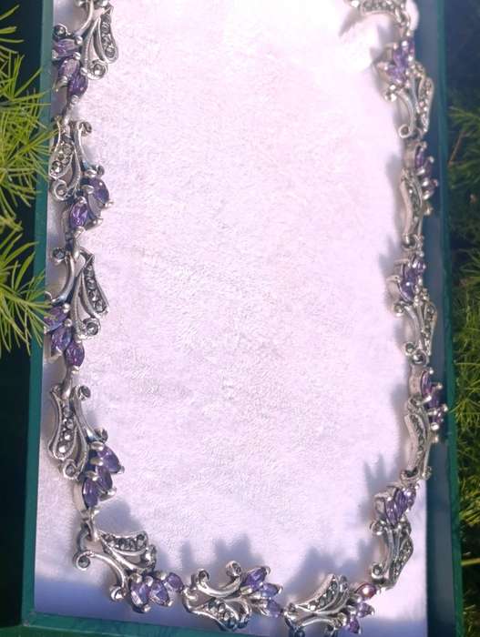 Rare Vintage Sterling Amethyst Necklace