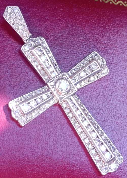 Large Studded Designer Cross Pendant