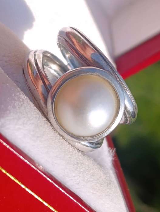 Vintage Sterling Mabe Pearl Ring