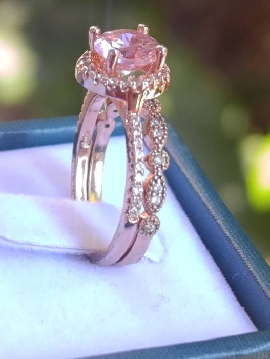 Rosegold on Sterling Vintage Twin Set Ring