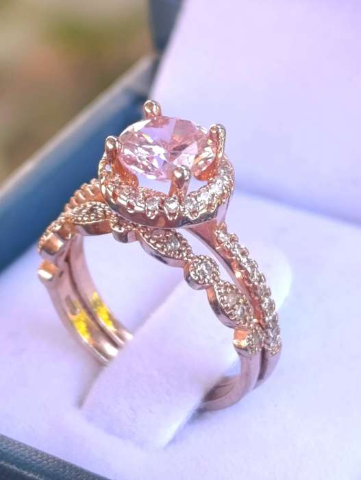 Rosegold on Sterling Vintage Twin Set Ring