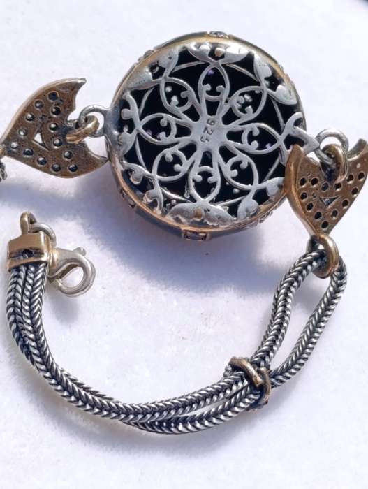 Vintage Sterling Eastern Inspired Studded Bracelet