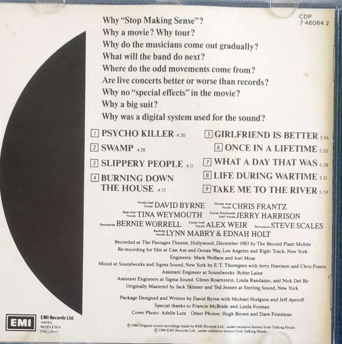 Talking Heads -Stop Making Sense