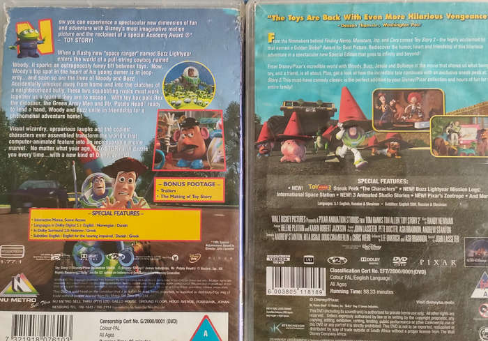 Toy Story 1,2 Dvd Bundle
