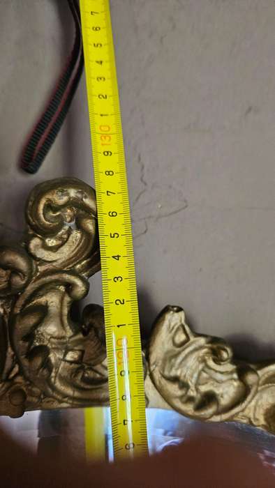 Antique Wood Carved Console Table & Beveled Mirror