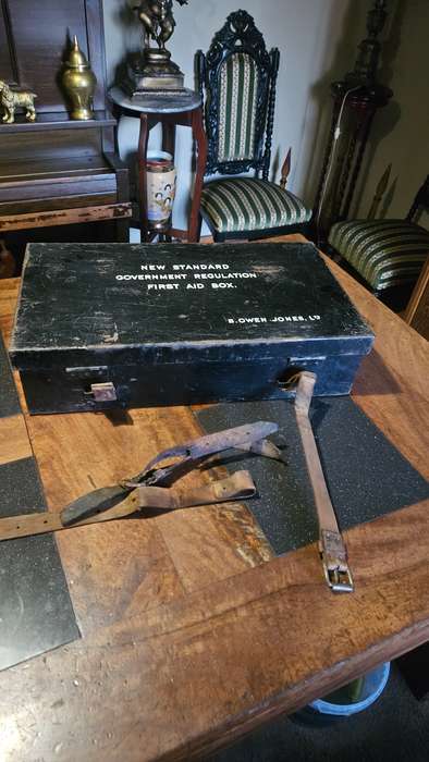 Vintage British Medical Box with leather straps