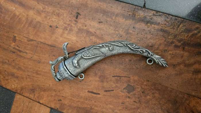 Rare Denix Pewter Black Powder Flask