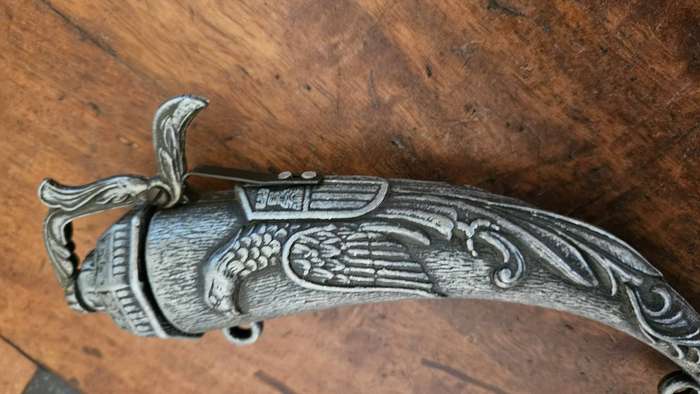 Rare Denix Pewter Black Powder Flask