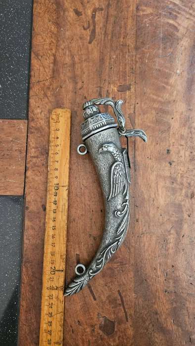 Rare Denix Pewter Black Powder Flask