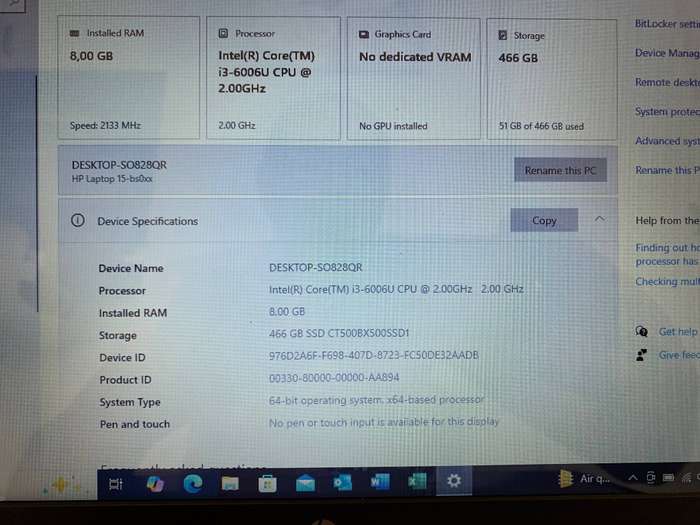 HP LAPTOP | INTEL  i3 | 8 GB RAM | MICROSOFT OFFICE BUSINESS AND HOME 2024 |  PRISTINE CONDITION