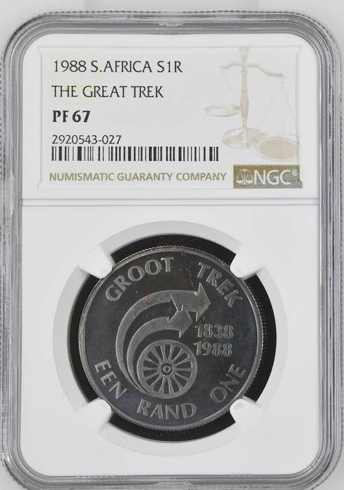 1988 Silver South Africa S1R The Great Trek NGC PF 67 Top Pop