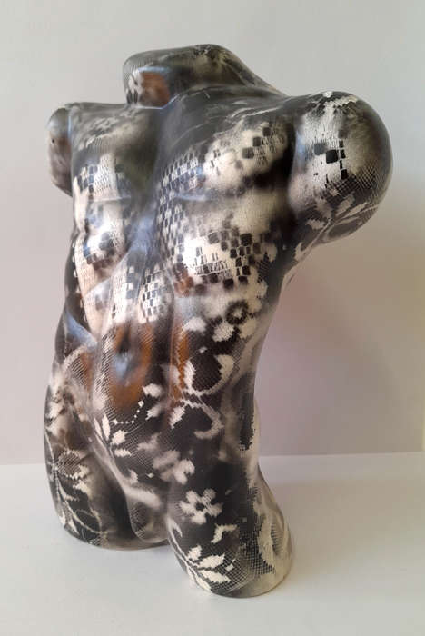 Hilton Edwards Abstract Art - ceramic male torso