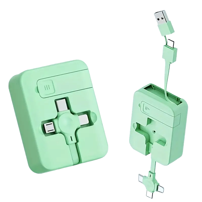 3 in 1 Retractable port Cable Charger & Phone Holder ( C-type, 8- pin, Micro Usb)