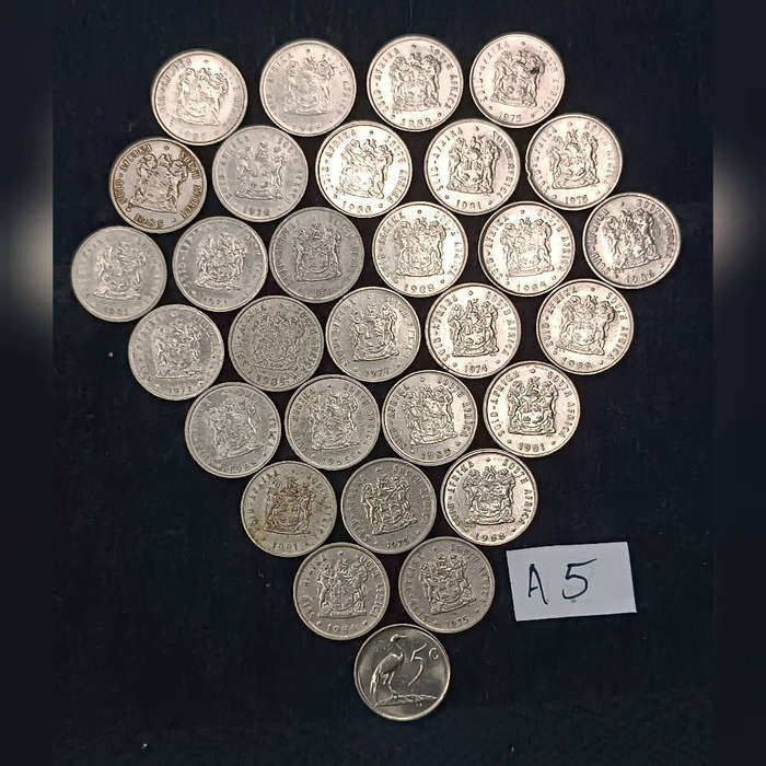South Africa five cent coins (lot A5) 5c x 30