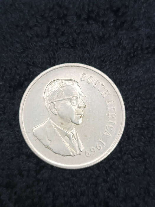 South Africa one rand coin silver