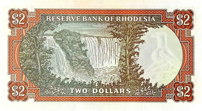 Rhodesia 2 Dollar 1979 AUnc collectable last of Rhodesian issue before Zimbabwe dollar