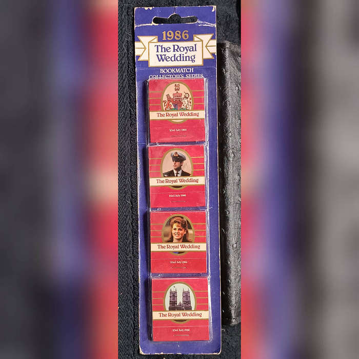 Royal wedding souvenir book matches 1986 Fergie and Andrew