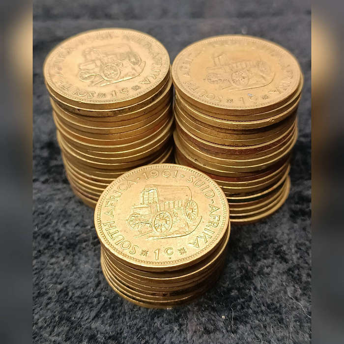 South Africa one cent coin   x 50 lot