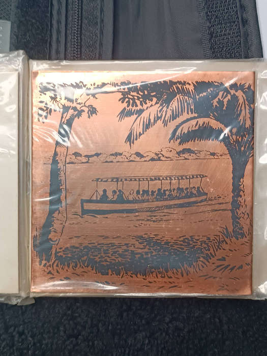 Rhodesia memorabilia copper coasters Victoria falls series set of 6