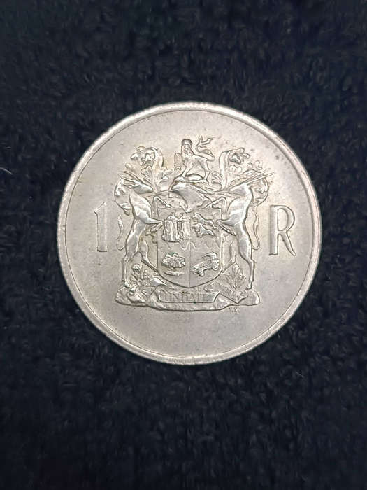 South Africa one rand coin silver