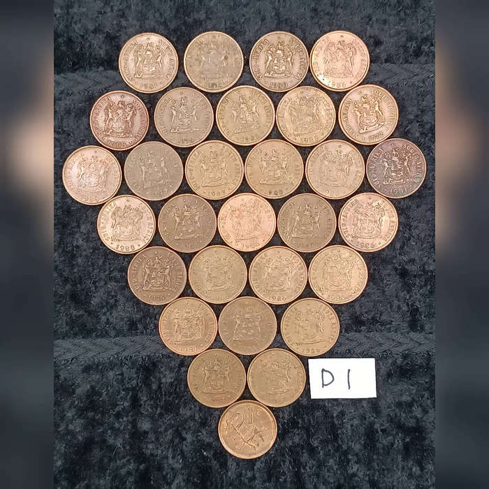 South Africa one cent coins lot D1 1c x 30