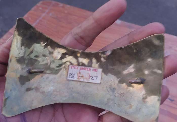 Large vintage brass and copper belt buckle