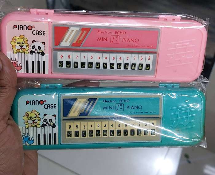 Vintage toy piano pencil cases