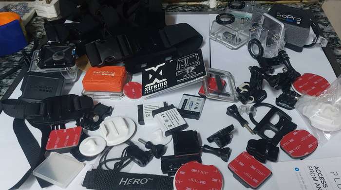 Massive gopro  assessories like new including batteries