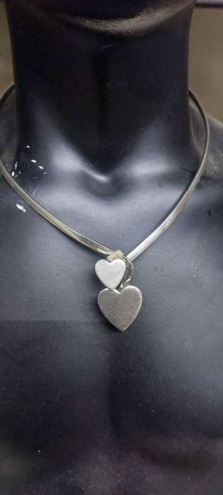 Vintage ladies choker necklace nice weight silver clad