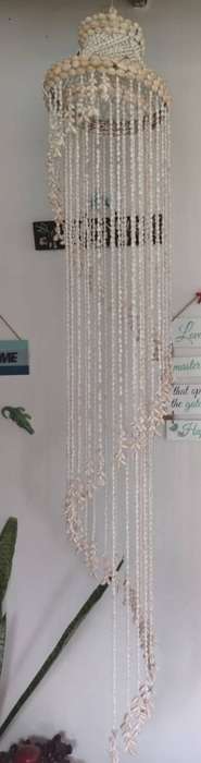 Vintage sea shell macrame perfect chandelier large