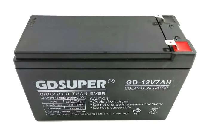 GD SUPER 12V 7AH SOLAR BATTERY FOR UPS, GATE MOTORS, GARAGE MOTORS