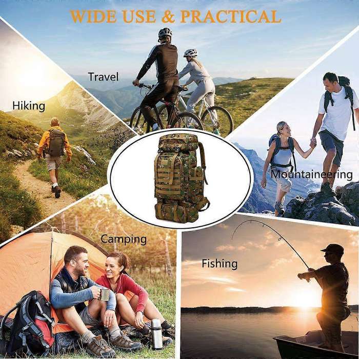 80L Camping & Hiking Large Capacity Travel and Tactical Backpack