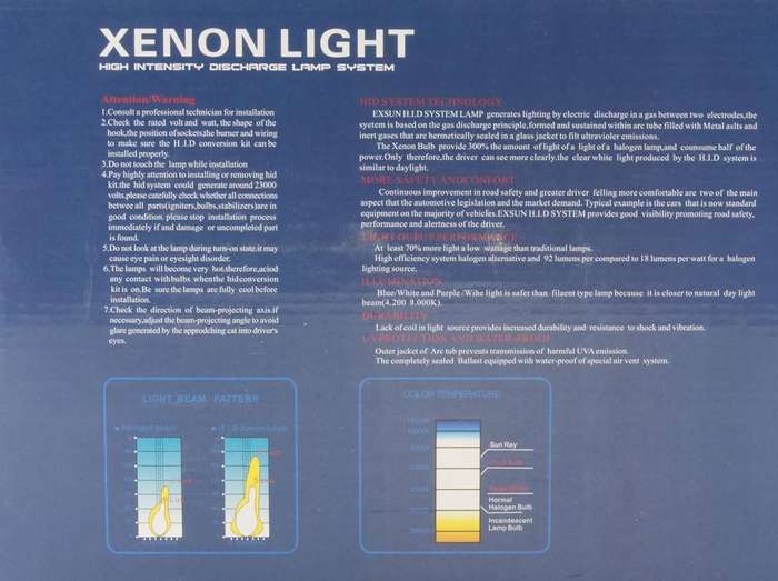 H4 HID XENON LIGHT CONVERSION KIT, HIGH INTENSITY DISCHARGE LAMP SYSTEM
