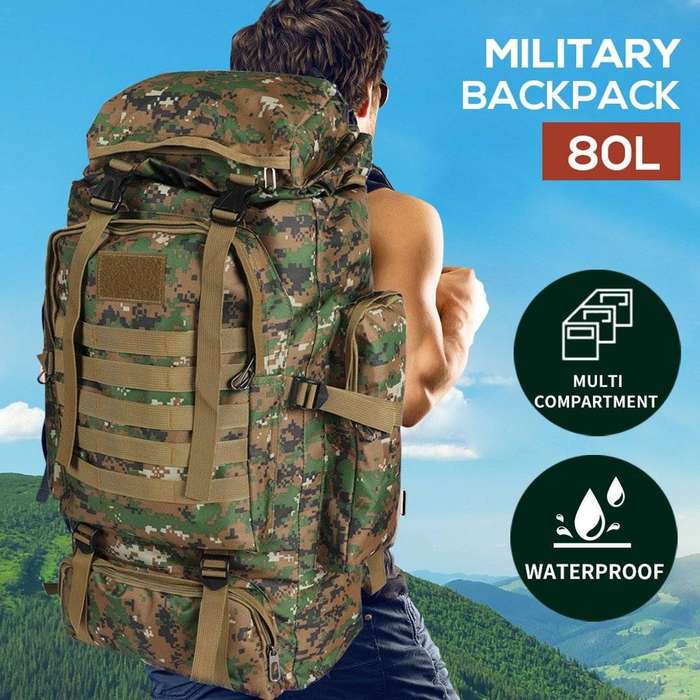 80L Camping & Hiking Large Capacity Travel and Tactical Backpack