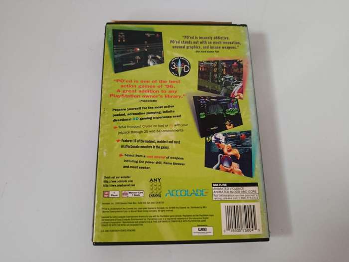 Po'ed Long Box PlayStation PS One PS1 US NTSC