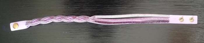 Multilayer Double Wrap Faux Suede Lilac Rhinestone Bracelet