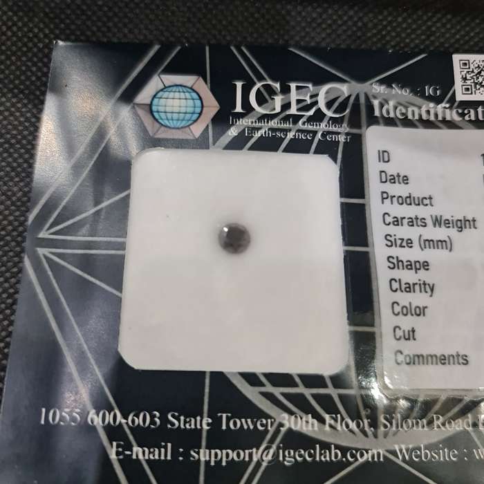IGEC CERTIFIED 1.07 CARAT BLACK DIAMOND