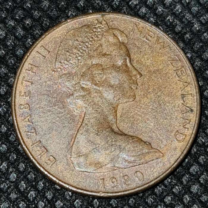 1980 New Zealand 2 Cent Elizabeth 11 Bronze
