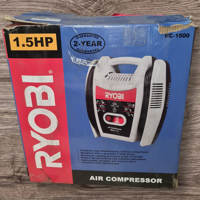 RYOBI 1.5 HP COMPACT TANKLESS COMPRESSOR