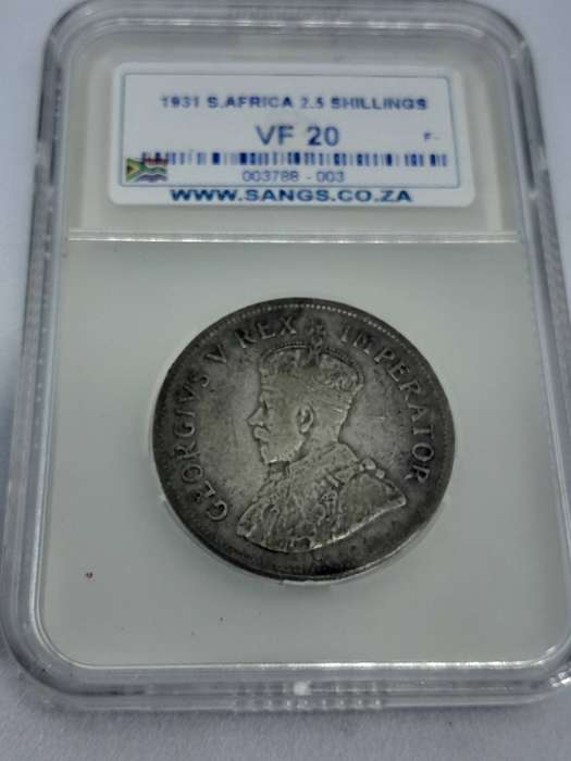 RARE 1931 SA Coin set : 6Pence, 1Shilling, 2.5Shilling