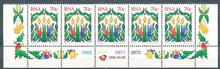 RSA  - 1996 -   Christmas  C/BLOCK  - FINE  MINT