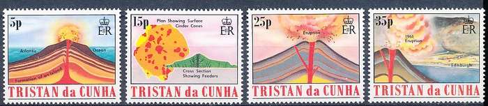 TRISTAN da CUNHA  - 1982   Volcanism  SET  -    FINE  MINT