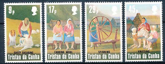 TRISTAN da CUNHA  - 1984   Woolens Industry  SET  -  FINE  MINT