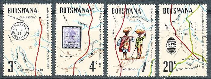 BOTSWANA  1972  -   Mafeking-Gubulawayo Runner Post    SET     -  MINT