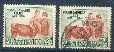 AUSTRALIA  1953 -   Young Farmers Clubs -  MINT and  USED