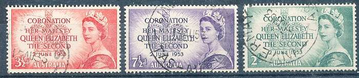 AUSTRALIA  1953 -   Coronation of her Majesty    FULL  SET  -  FINE USED