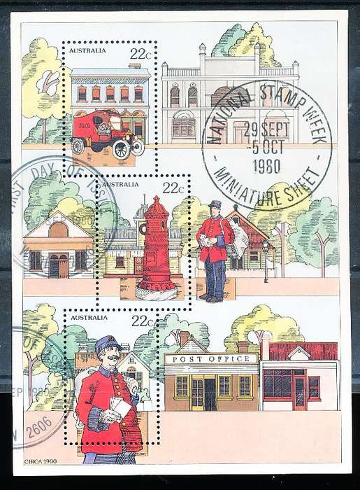 AUSTRALIA  1980 -   National Stamp Week  MINI-SHEET  -   FINE  CTO USED