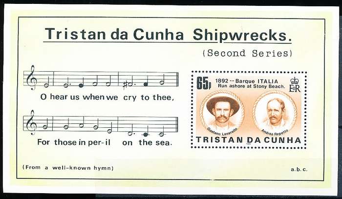 TRISTAN da CUNHA  - 1986    Shipwrecks  SHEET  -  FINE  MINT